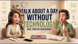 Talk About a Day Without Technology |  Real English Discussion