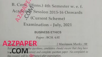 Mdu BCom Hons 4th Sem Business Ethics Question Paper 2021