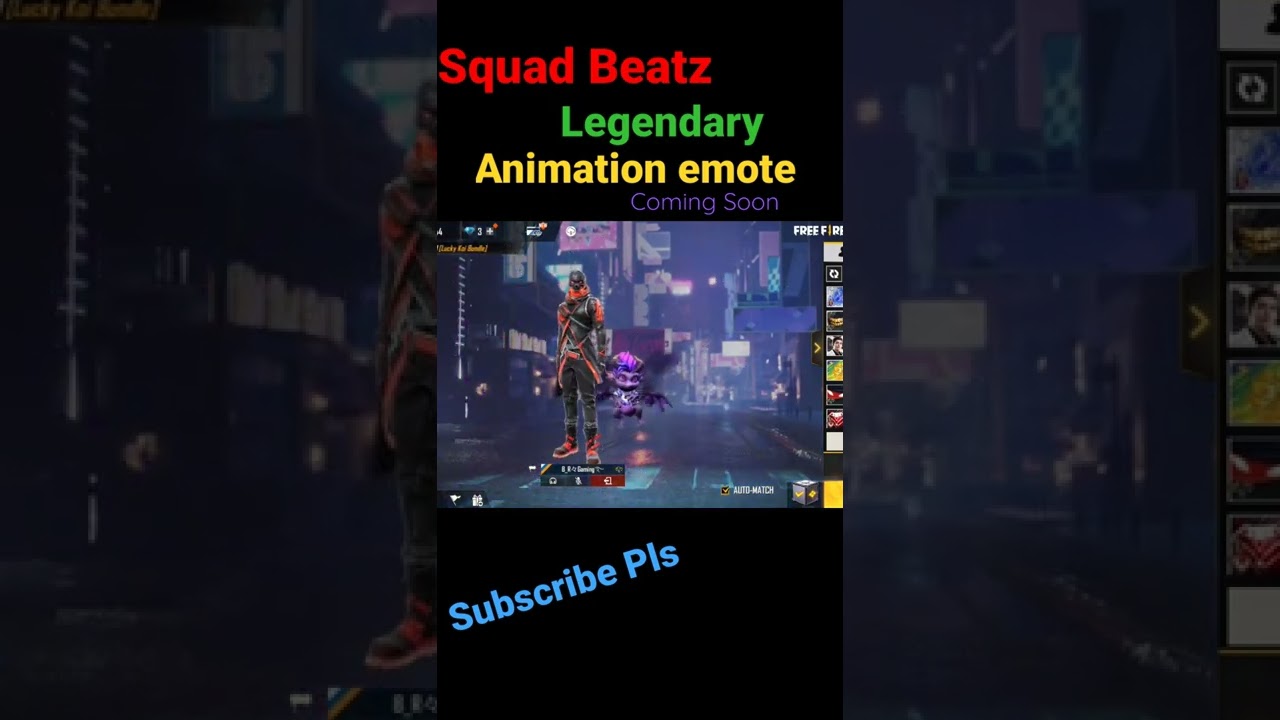 Free Fire Squad Beatz Legendry Bundle Animation Emotes 