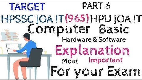 Basic Computer explanation in easy way Class 6 HPSSC JOA IT (965) & HPU, CLERK & other related exams