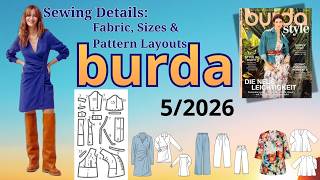 Burda Style 5/2026 Full Review 🧵 May Issue | Sewing Details: Fabric, Sizes & Layouts 🌷