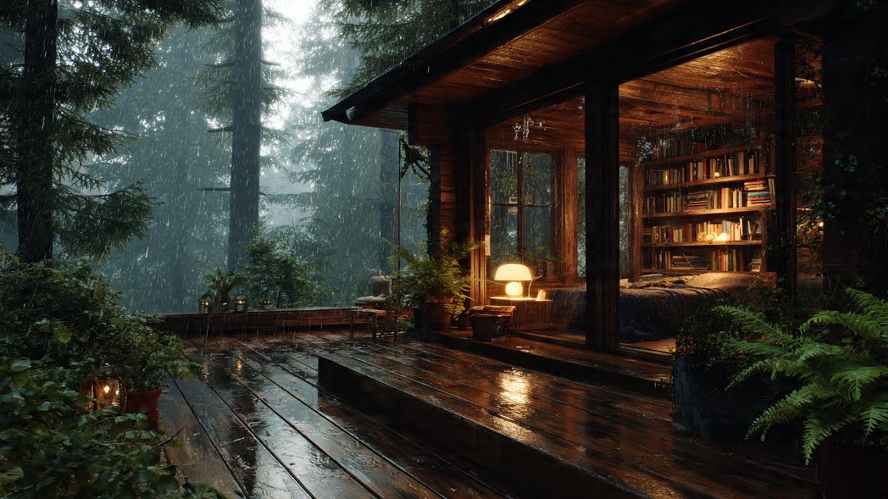 Best Rain Sound for Sleep | Rain on cozy bedroom in the forest - Soothing Rain Sounds for Sleep