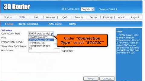 Procedure on how to Set-up Static Configuration of CW-3G53 Router