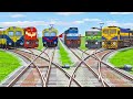 ALL TRAINS CROSSING AT RAILROAD BUMPY TRACKS | TRAIN CROSSING RAILROAD TRACKS -:- BeamNG.Drive