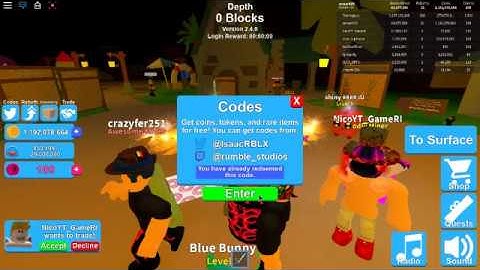 all codes mining simulator part 1 (over 120+ codes in total)