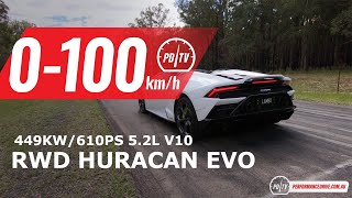 2020 Lamborghini Huracan EVO RWD 0-100km\/h \& engine sound