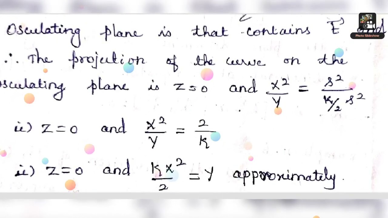 Length of common perpendicular d of  tangents at two  points distance by d = (kappax tow x  s^3)/ 12