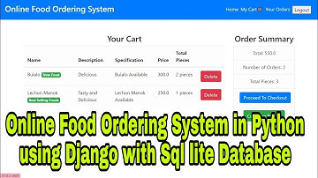 Online Food Ordering System in Python using Django with Sql lite Database
