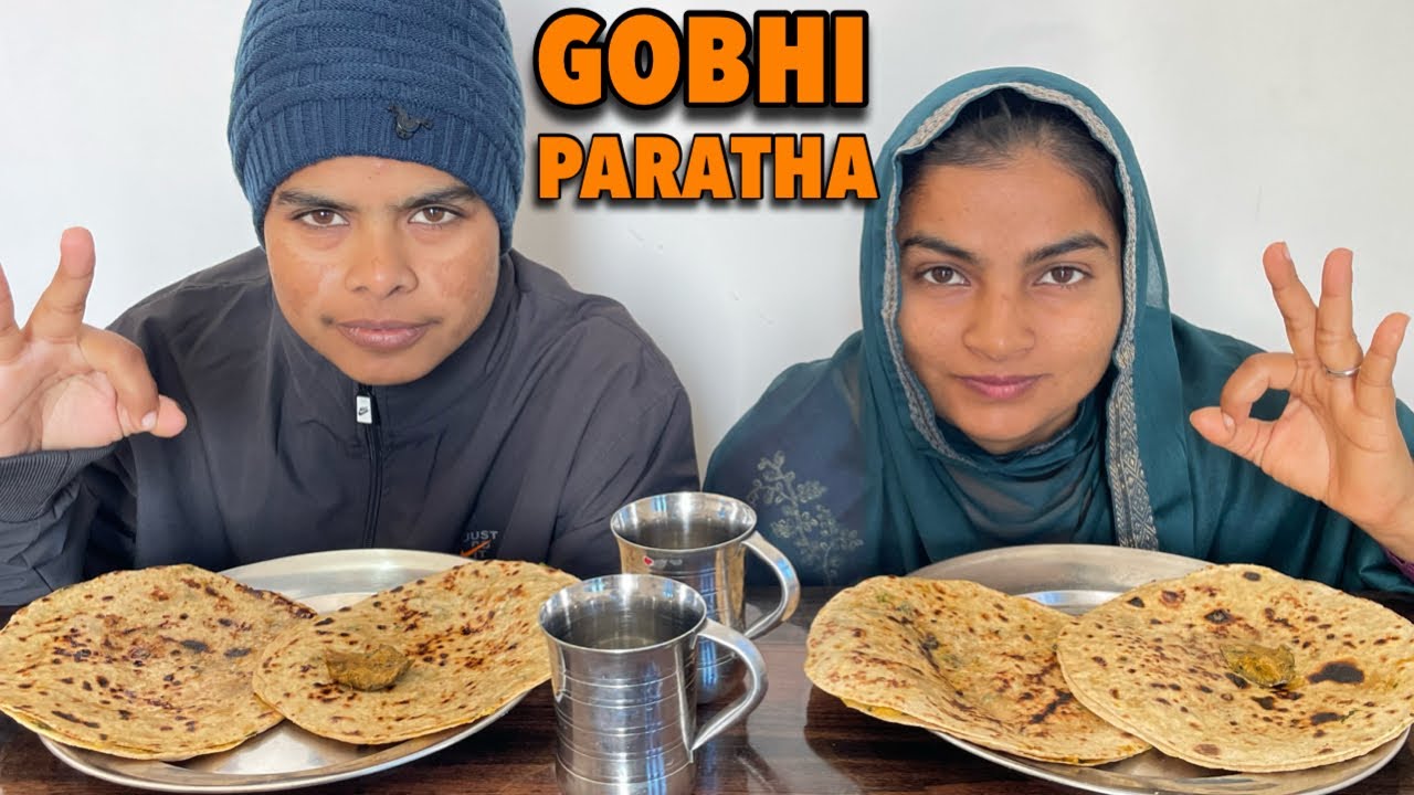 ASMR GOBHI KA PARATHA WITH CHAI ☕️/HEALTHY MUKBANG/REAL MUKBANG 