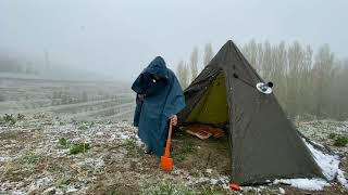 EXTREME -40° Solo Camping 4 Days | Solo Winter Camping - deep snow, no tent, below -40°C