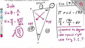 Trig values of pi/6, pi/4, and pi/3