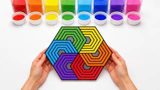 Relaxing Sand Art ASMR For Sleep | Satisfying Hexagon Pattern