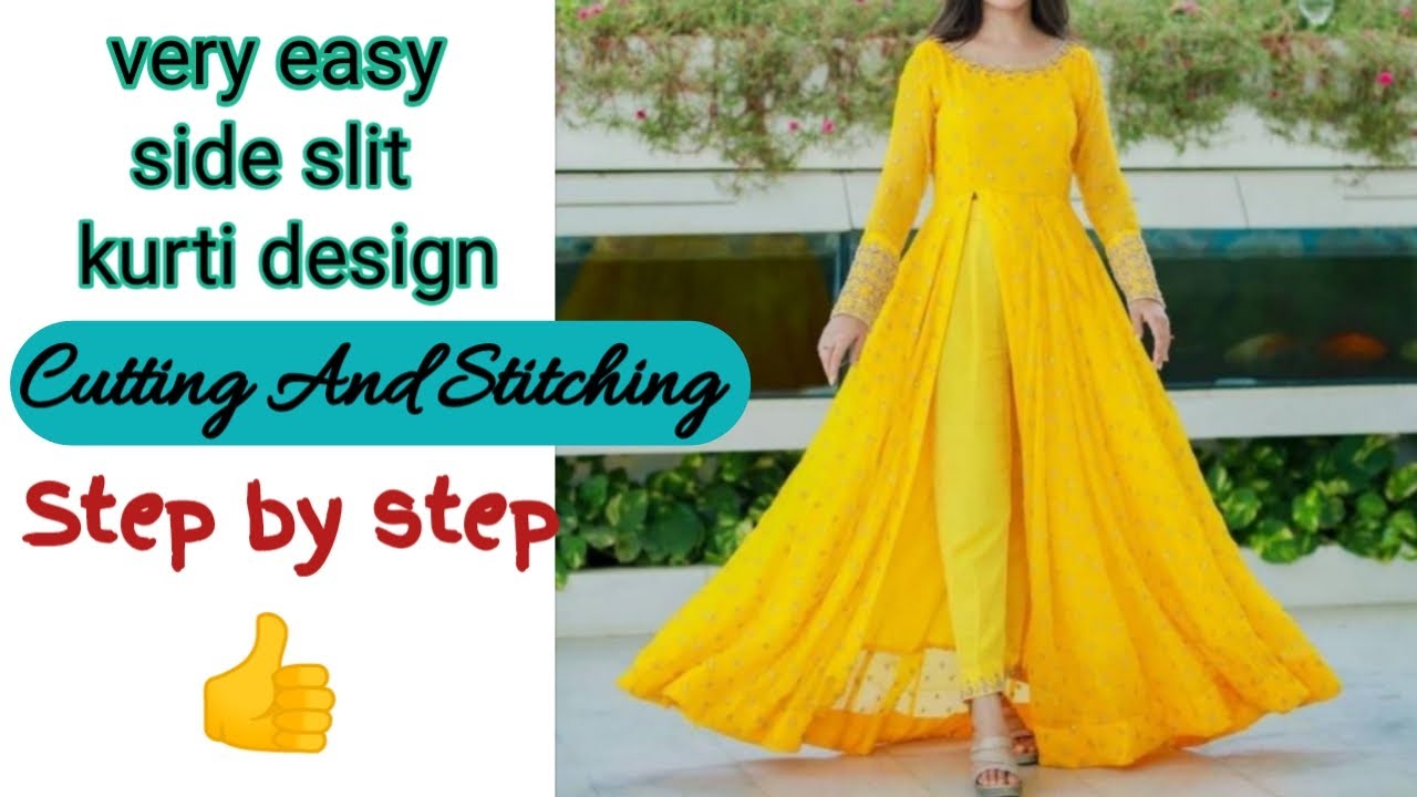 New trendy Side plated kurti cutting/side plate kurti/plate kurti/summer  kurti/frock cutting - YouTube