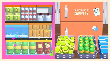 Fill Up Fridge: Organizing Game | 3 Minute Gameplay ep.01 | Level 1-3