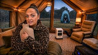 We were FREEZING in our LUXURY TENT.......So we did THIS!