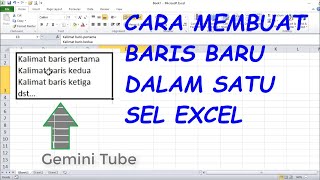 CARA MEMBUAT BARIS BARU TETAPI MASIH DALAM SATU SEL EXCEL