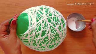 DIY   How to Make a Lantern with Yarn   DIY Yarn Orbs   How to Make Balloon Orbs