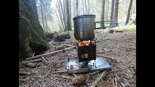 looking for a new camp in the woods  Coffee & soup on Firebox Nano stove