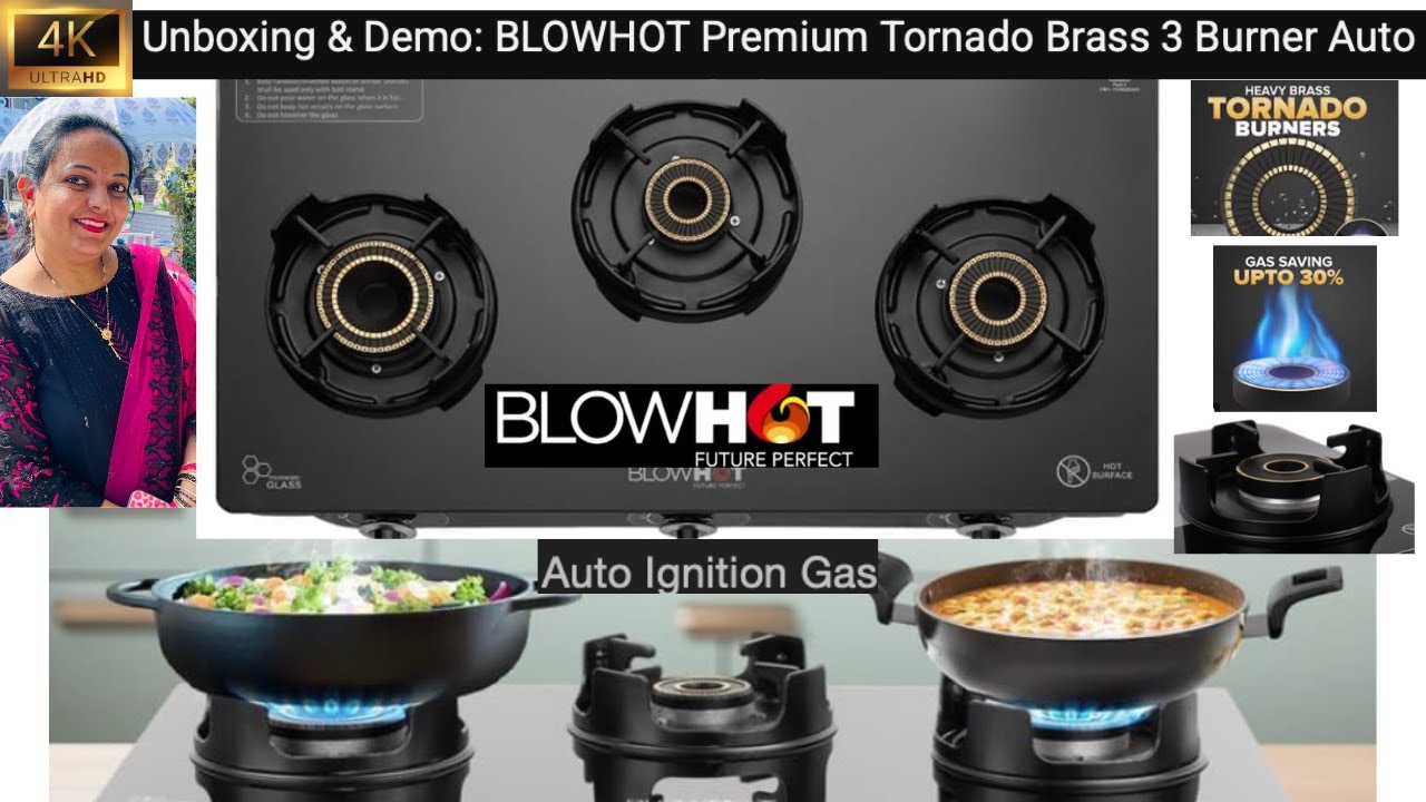 मेरा Blowhot 3 Burner automatic Gas stove #gasstove #beststove🔥#cooktop #automatic #Blowhot