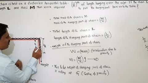 WORKDONE IN PULLING THE CHAIN ON TO THE TABLE. WHEN  1/n TH PART IS HANGING | NARASIMHA RAO SIR.