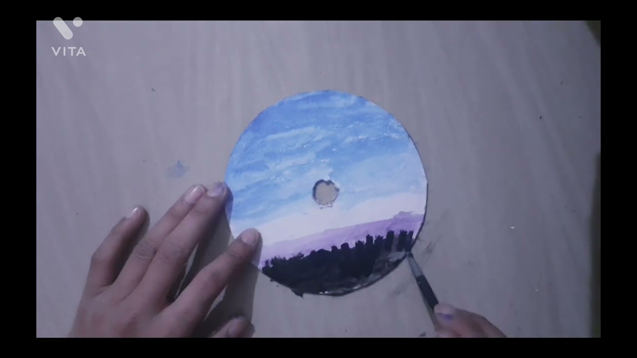 Beautiful drawing |CD drawing | horror drawing | sunrise drawing | Made by khwaish | FUNWITHKHWAISH