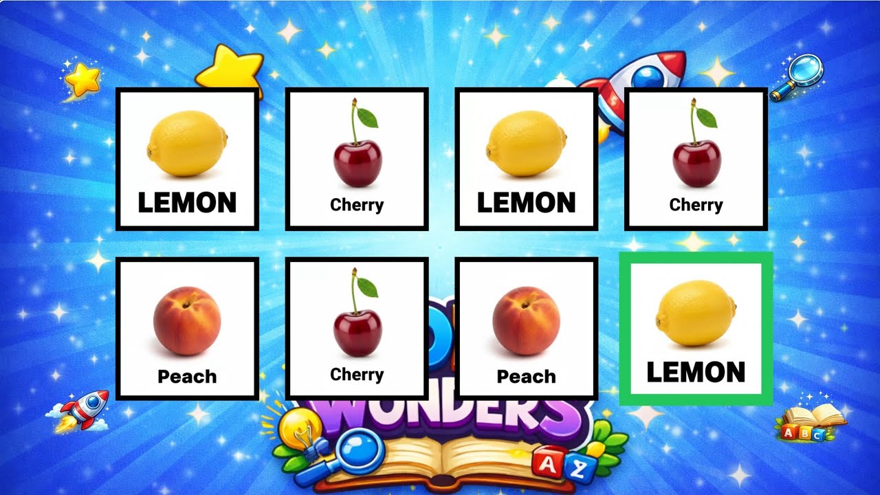 Say the Word on Beat Challenge  (EASY) | Fruits 🍎🍌 | Kids Rhythm Game