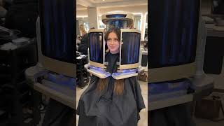Long Blonde Hair to Butter Blonde Lob Transformation 😳 #BlondeLob #CurtainBangs #BigChop