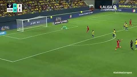 Primer gol | Mario Soberón | Cádiz 0-4 Real Zaragoza | 2024/25