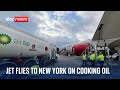 Jet uses 100% sustainable aviation fuel to fly from London to New York