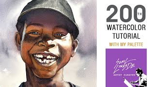 How to paint a portrait in  watercolor| light and shadow | portrait of a boy | Sunil Linus De