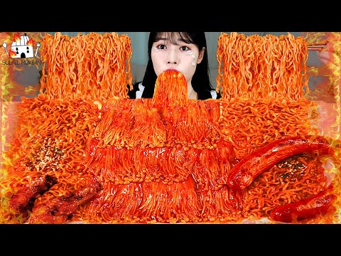 ASMR MUKBANG| 직접 만든 불닭 버섯 양념치킨 소세지 먹방 & 레시피 FRIED CHICKEN AND FIRE NOODLES EATING