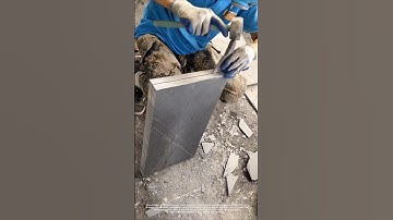 The chisel and hammer work together to create the precise art of hand-splitting bluestone!