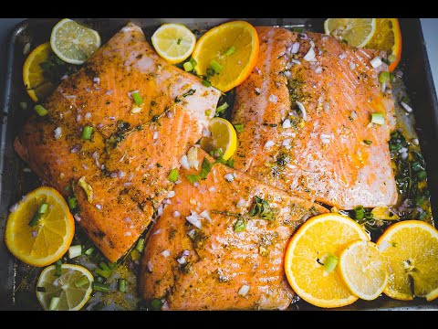 Roasted Salmon Recipe | In A Citrus Herb Marinade