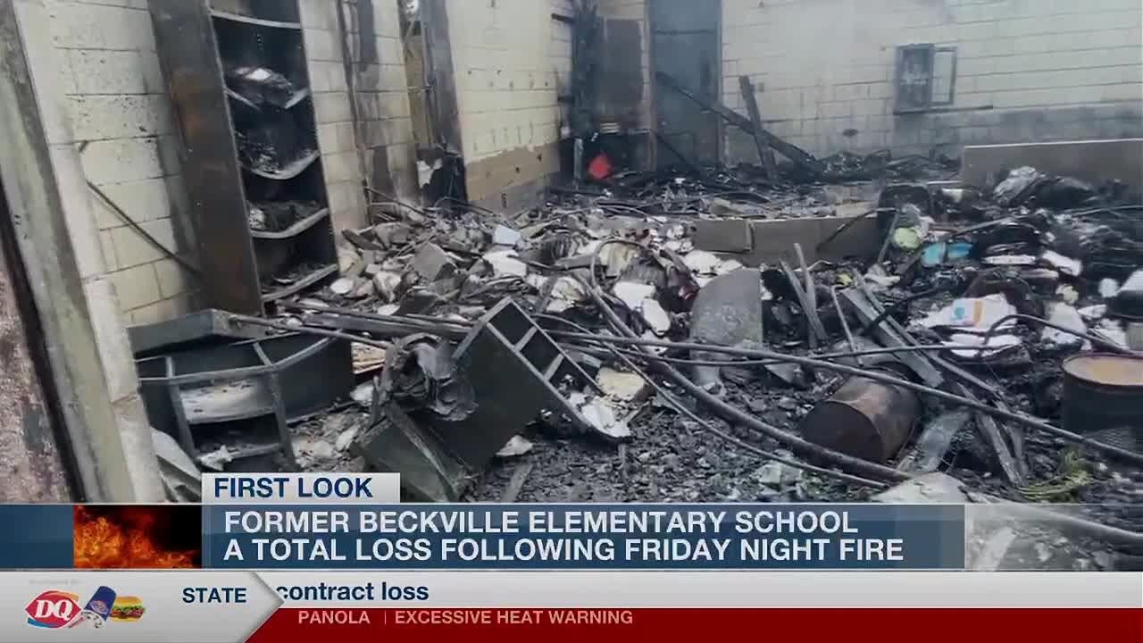 Old Beckville Elementary School total loss after fire - YouTube