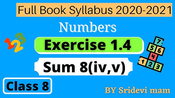 TN class 8 maths chapter 1 Numbers exercise 1.4 sum 7 iv v 8th std full book new syllabus 8th std