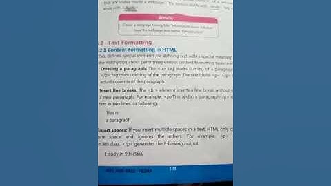 Computer science class 9th chapter no 5 designing website topic text formatting