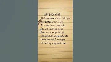 Way back home • SHAUN Feat. conor Maynard | lyrics #shorts ©️ to the video owner