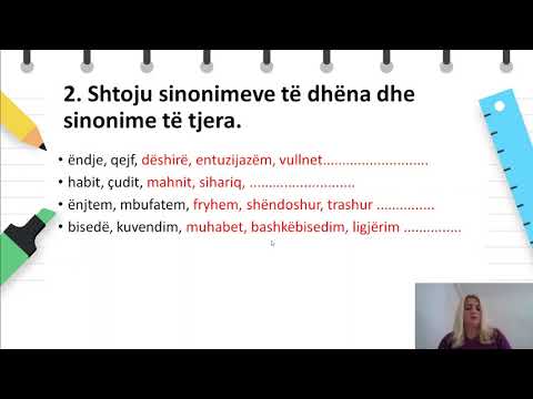 Klasa 4 - Gjuhë shqipe - Sinonimet