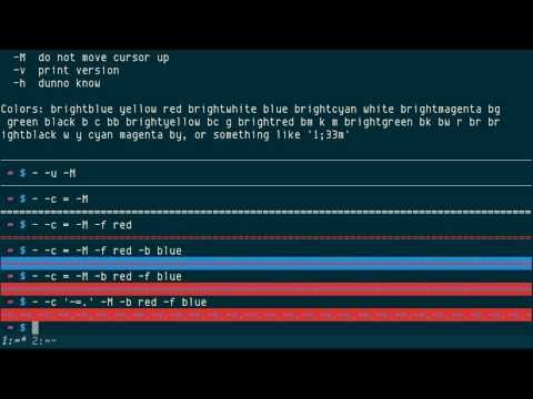 - (dash separator) and hr for terminal