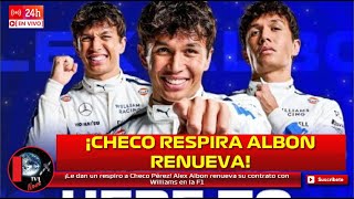 ¡Le dan un respiro a Checo Pérez! Alex Albon renueva su contrato con Williams en la F1