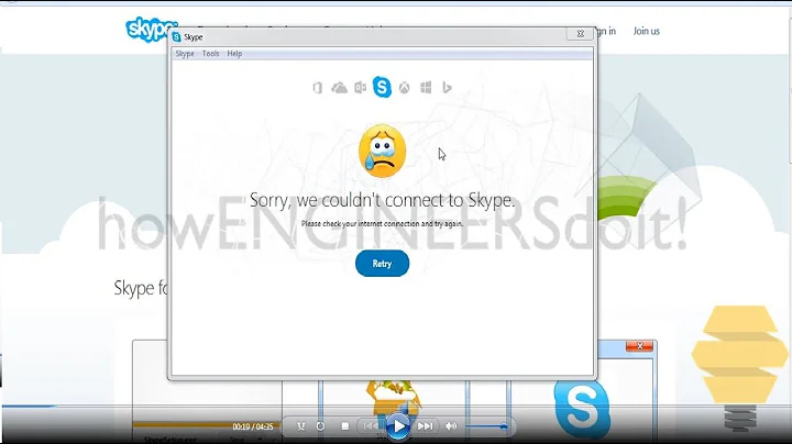 Skype Error Fixed:Sorry we couldn't connect to Skype, Please check your internet connection and try