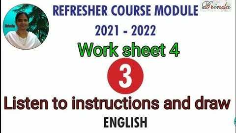 Class 3 worksheet 4 answer Refresher course Module English Listen to instructions and draw @BRINDA 