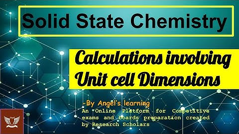 Density of Unit Cell | Solved Numerical | Solid State Chemistry |
