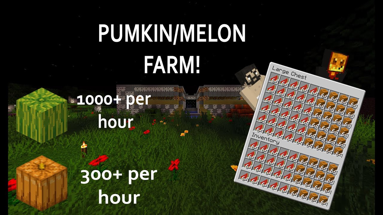 Minecraft fully Automatic Pumpkin/Melon Farm 1.19 YouTube