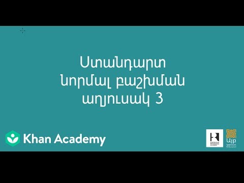 Ստանդարտ նորմալ բաշխման աղյուսակ 3 | Վիճակագրություն | «Քան» ակադեմիա