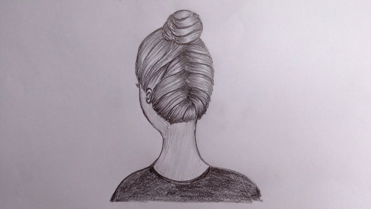 How To Draw Messy Bun Hair Style Step By Step Youtube