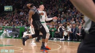 Daniel Theis and Andre Drummond gets tangled up, Tommy Heinsohn tells referee to "go home"