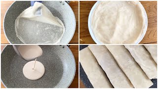 Easy Samosa \& Spring Roll Sheets Using Liquid Dough in 2 minutes | No Kneading \& No Rolling