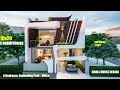 CASA MODERNA DE TRES PISOS -con techo verde - 5 BEDROOMS - MODERN HOUSE DESIGN 2022