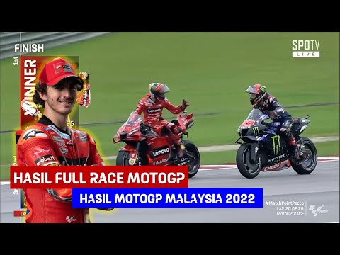 Hasil MotoGP Malaysia 2022 Hari ini: F. Bagnaia Juara | Hasil Full Race MalaysianGP Hari ini